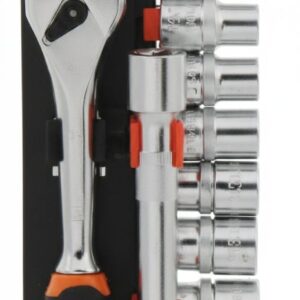 Set copas con extension y Ratche X 12 Pcs 10-11-12-13- 14-15-17-19- 21-24mm,6PT